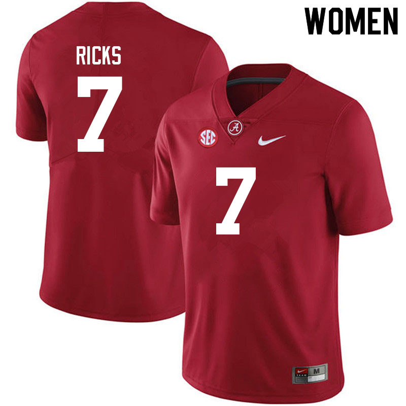 Women #7 Eli Ricks Alabama Crimson Tide College Football Jerseys Sale-Crimson